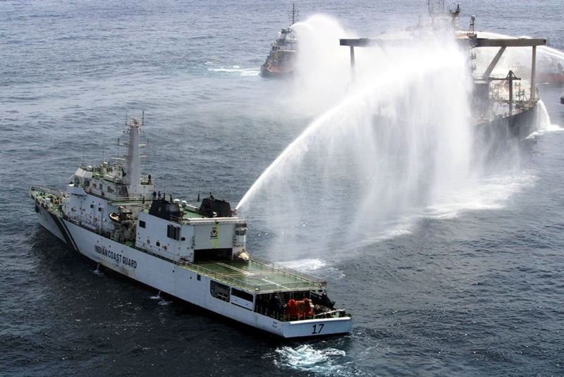 Fire at oil tanker off Sri Lanka Coast