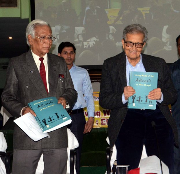 Professor Amartya Sen during release of The Living World of the Adivasis of West Bengal 