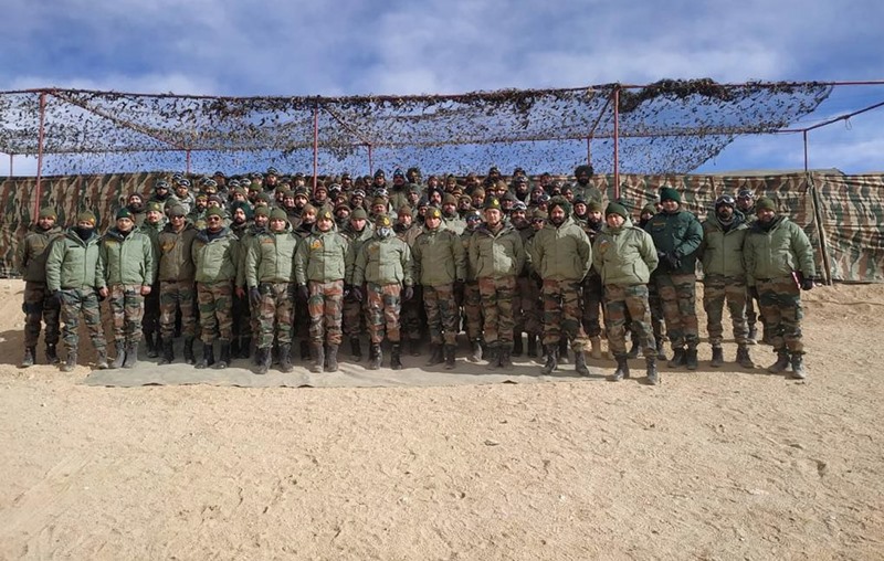 M M Naravane interacting with Fire and Fury Corps