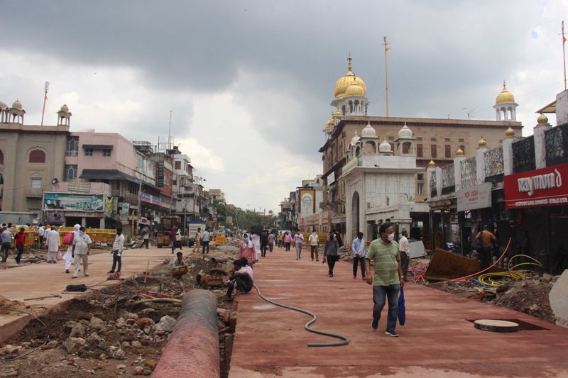 Works underway in New Delhi's Chandni Chowk 