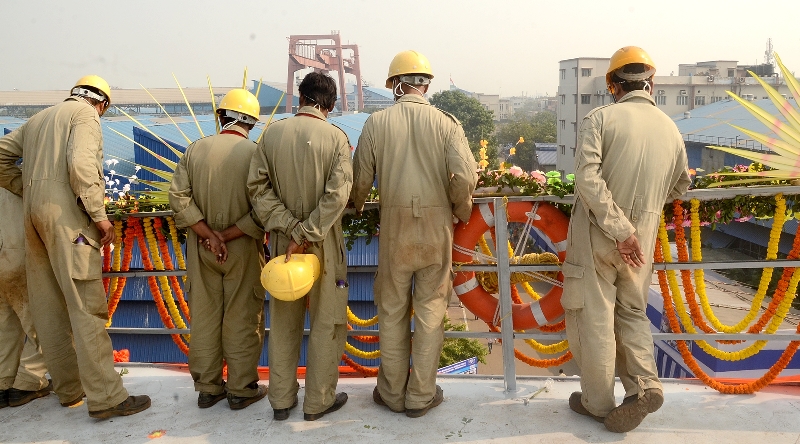 GRSE built first Project 17A stealth frigate ship 'Himgiri' launched in Kolkata