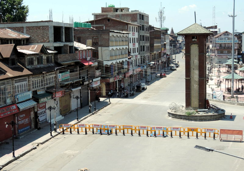 Deserted streets in Kashmir amid lockdown