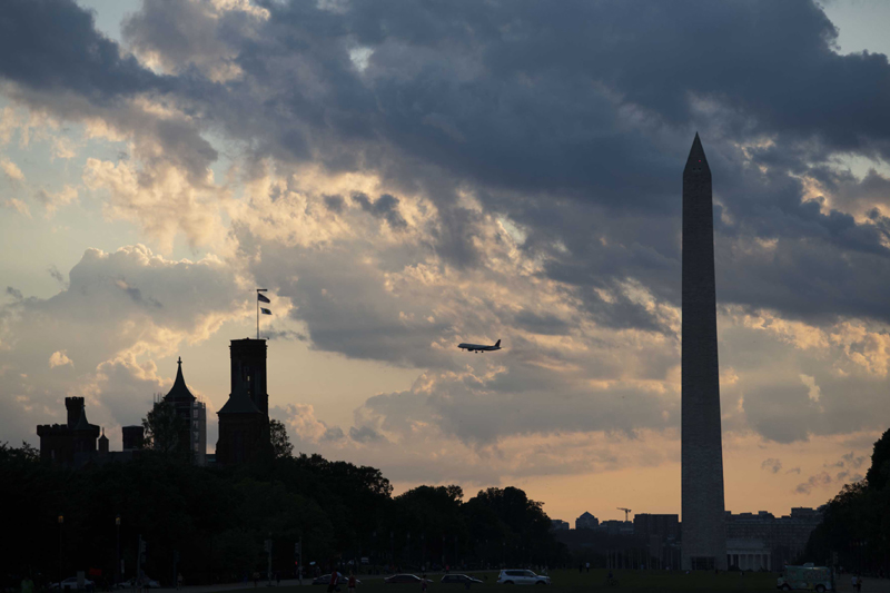 US: A plane flies over the National Mall