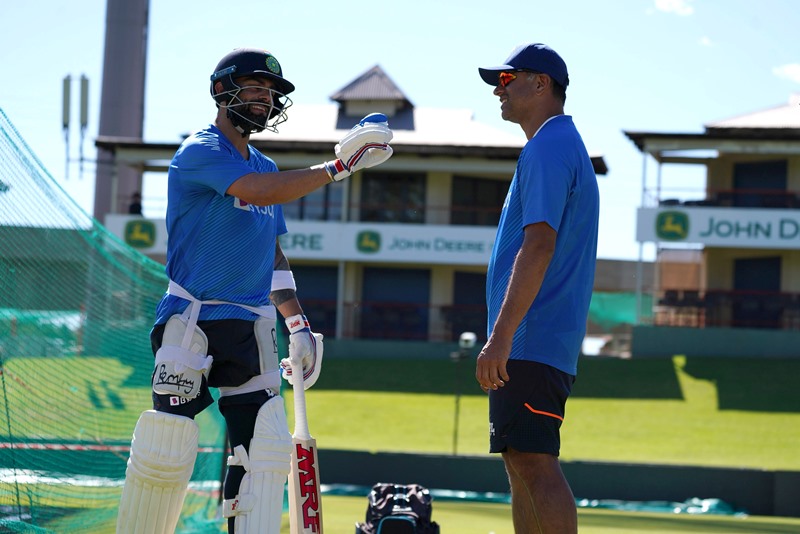 Indian head coach Rahul Dravid during a practice session