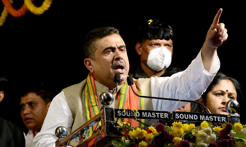 In Images: BJP leader Suvendu Adhikari's mega roadshow in Kolkata
