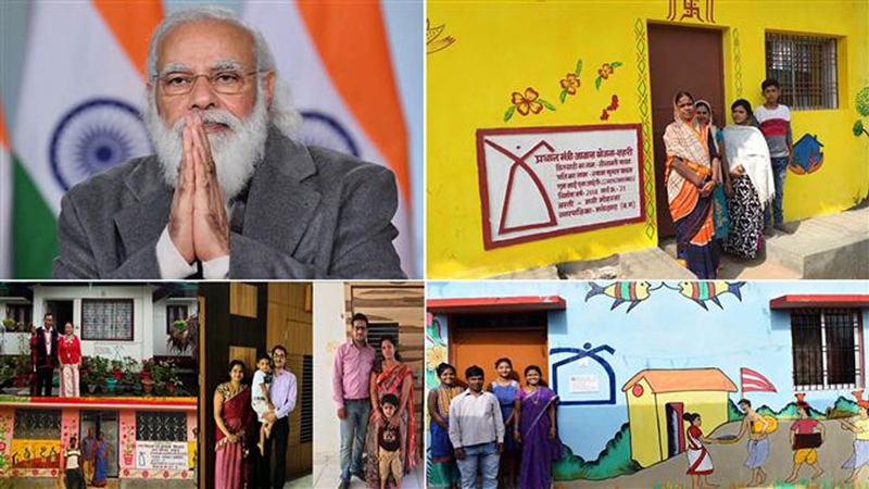 PM Modi addresses at the foundation stone laying ceremony of Light House projects across six states
