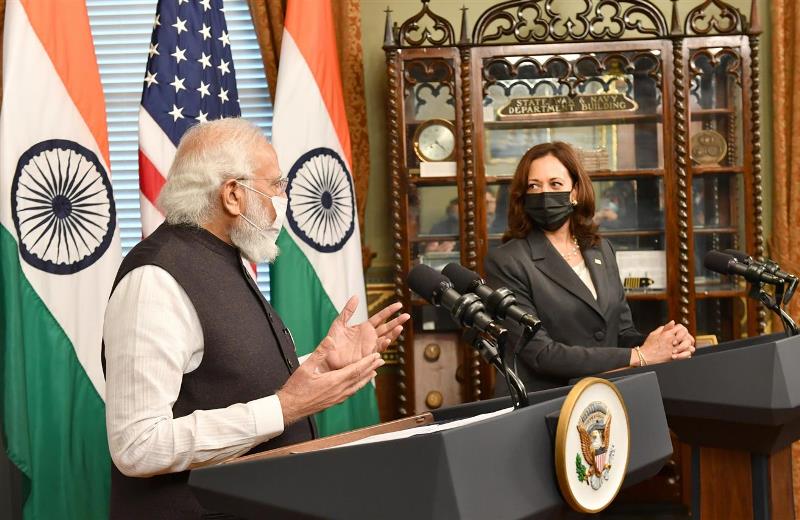 PM Modi in USA, meets Kamala Harris