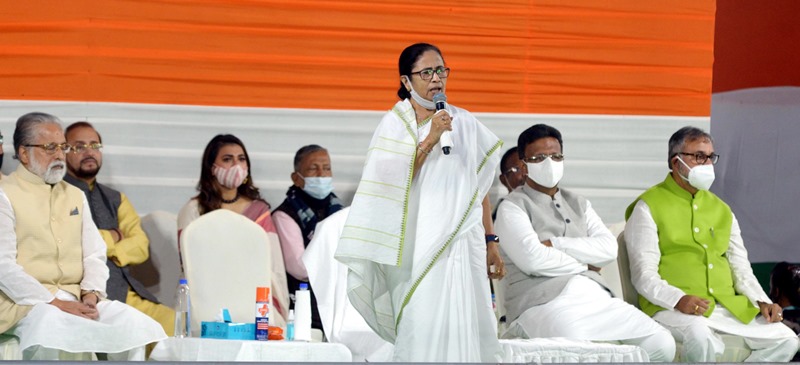 Mamata Banerjee addresses rally ahead of upcoming Kolkata Municipal Corporation election in Kolkata