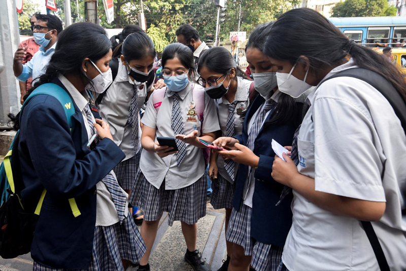 Glimpses of students attending physical classes in Kolkata as West Bengal schools reopen from today