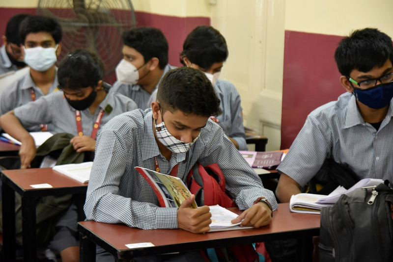 Glimpses of students attending physical classes in Kolkata as West Bengal schools reopen from today