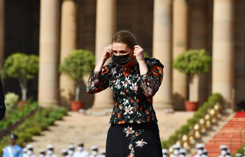 Modi receives Denmark PM at Rashtrapati Bhavan