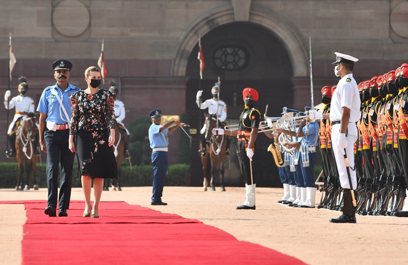 Modi receives Denmark PM at Rashtrapati Bhavan