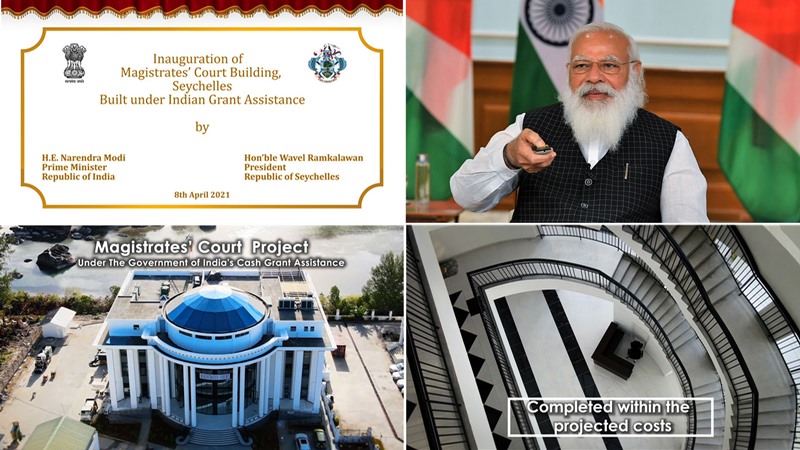 PM Modi, President of the Republic of Seychelles, Wavel Ramkalawan inaugurate Indian projects in Sychelles