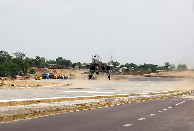 Union Ministers Rajnath Singh and Nitin Gadkari inaugurate Emergency Landing Facility in Rajasthan's Barmer dist