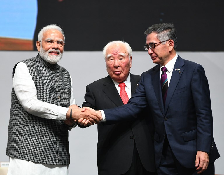 PM Modi lays foundation stone of a plant in Gujarat