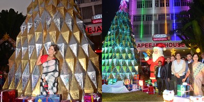 West Bengal minister Shashi Panja, actor Trina Saha inaugurate Christmas Tree in Kolkata