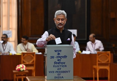 S Jaishankar casts vote for VP election in Delhi