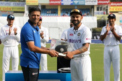 Virat Kohli felicitated for his 100th Test match