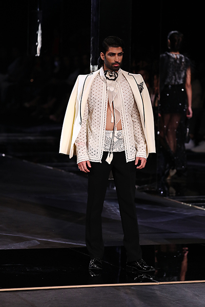 Shahab Durazi presents his black and white collection at the Lakme Fashion Week 2022