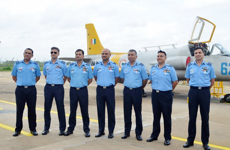 Air Commodore Pankaj Jain, others during Media Orientation Capsule