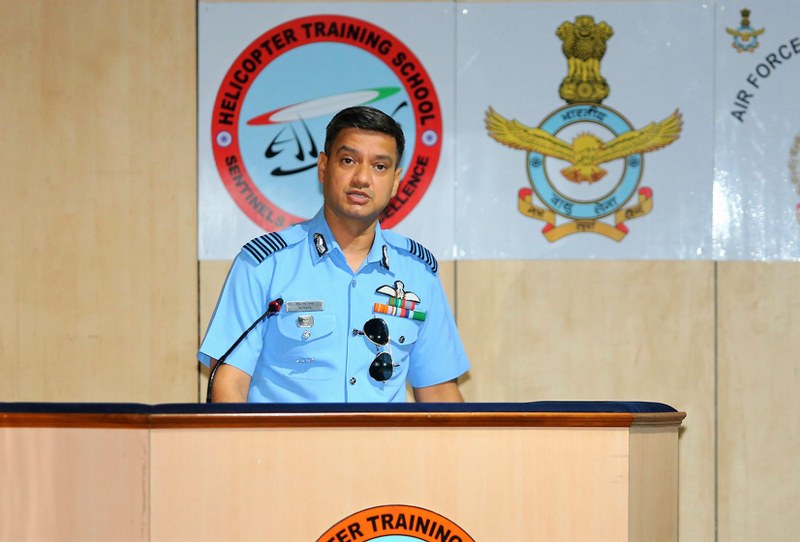 Air Commodore Pankaj Jain, others during Media Orientation Capsule