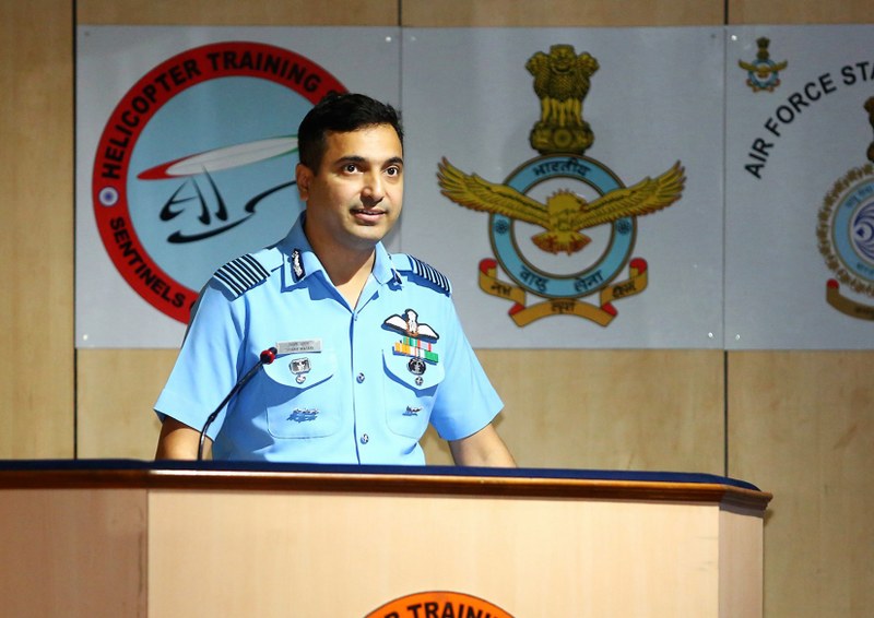 Air Commodore Pankaj Jain, others during Media Orientation Capsule