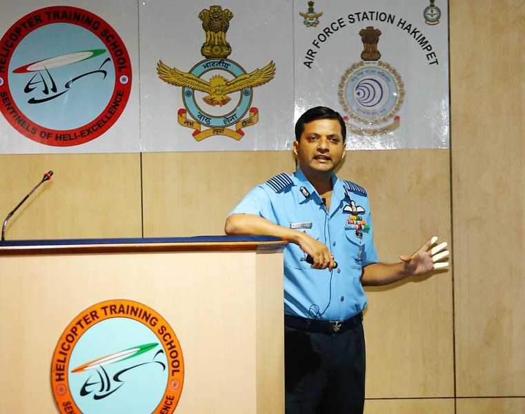 Air Commodore Pankaj Jain, others during Media Orientation Capsule