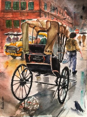 In images art exhibition 'Paints & Strokes' celebrating Kolkata's rich heritage