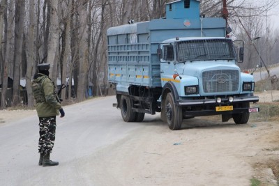 Jammu and Kashmir: Security personnel stand guard near Pulwama encounter site