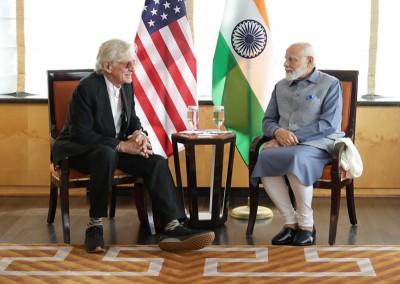 Narendra Modi meets American Buddhist scholar  Robert Thurman