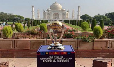 Agra: Video shoot of ICC World Cup trophy done at Taj Mahal