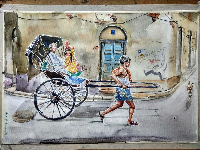 In images art exhibition 'Paints & Strokes' celebrating Kolkata's rich heritage