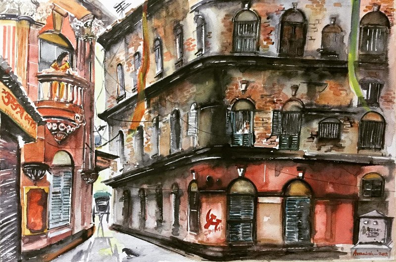 In images art exhibition 'Paints & Strokes' celebrating Kolkata's rich heritage