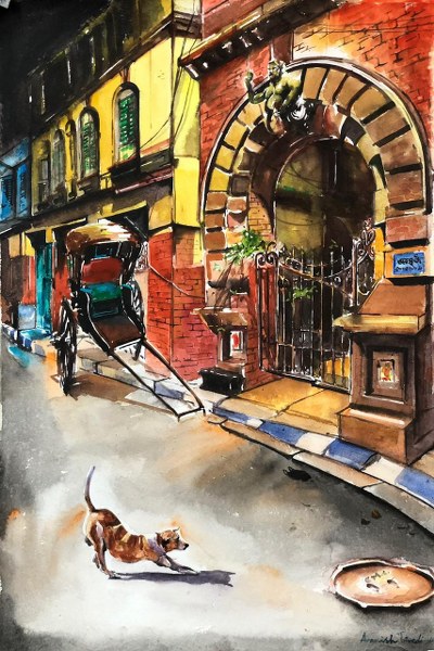 In images art exhibition 'Paints & Strokes' celebrating Kolkata's rich heritage