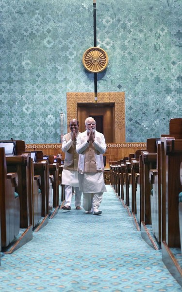 PM Modi installs 'Sengol' at new Parliament building