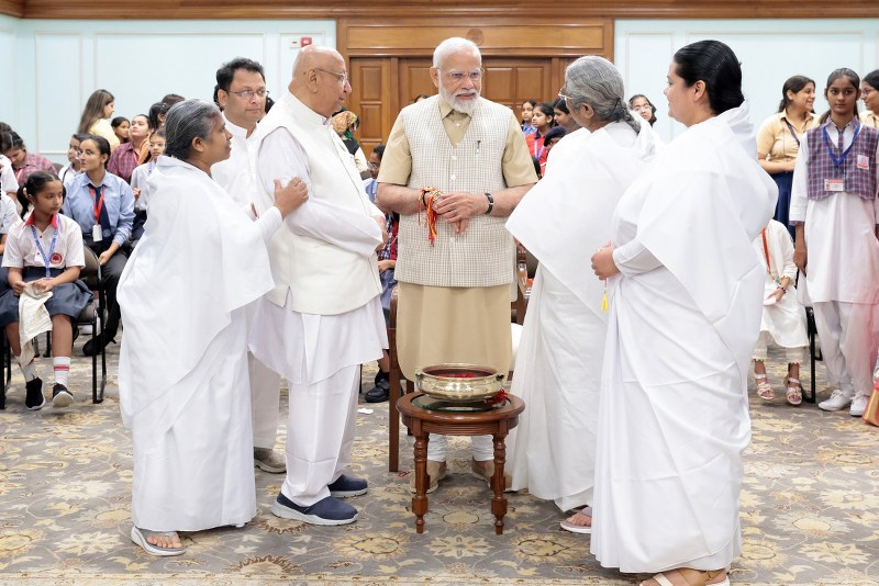 PM Modi celebrates Rakhsha Bandhan in Delhi