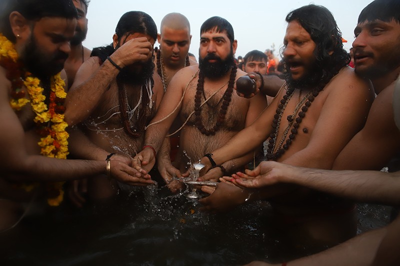 Maha Kumbh 2025: Naga sadhus steal the show on Triveni bank