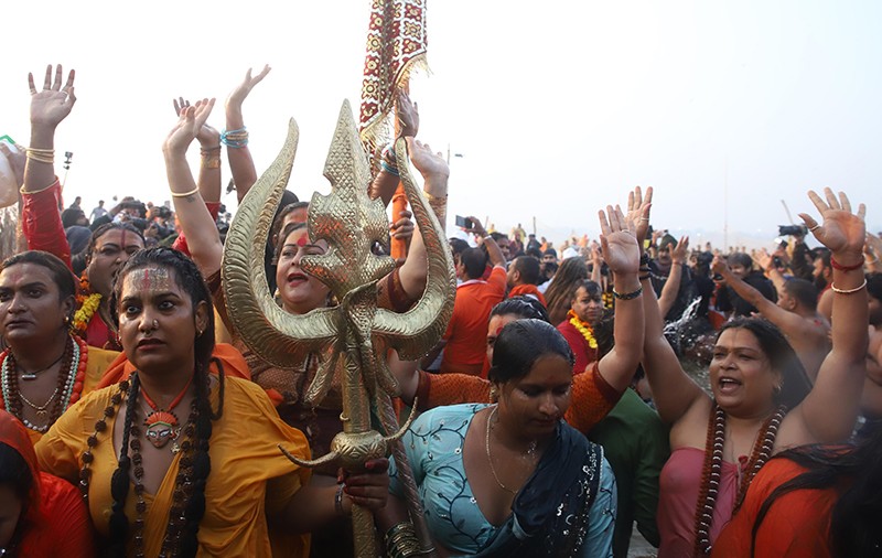 Maha Kumbh 2025: Naga sadhus steal the show on Triveni bank