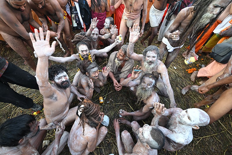 Maha Kumbh 2025: Naga sadhus steal the show on Triveni bank