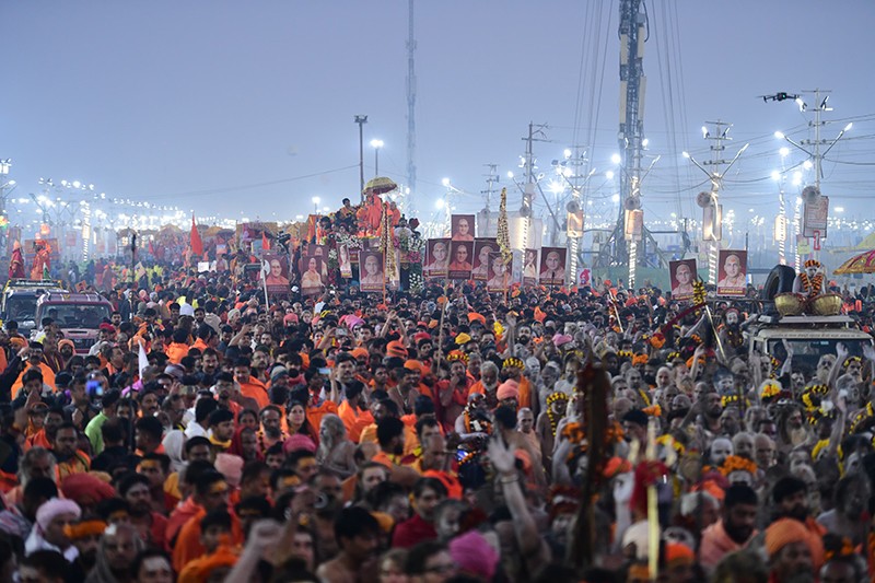 Maha Kumbh 2025: Naga sadhus steal the show on Triveni bank