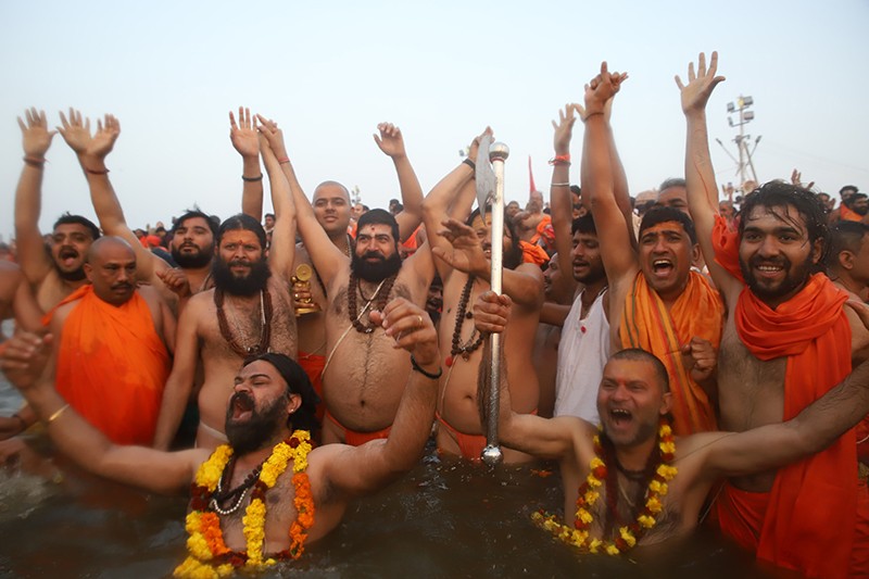 Maha Kumbh 2025: Naga sadhus steal the show on Triveni bank