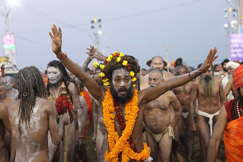 Maha Kumbh 2025: Naga sadhus steal the show on Triveni bank