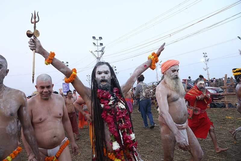 Maha Kumbh 2025: Naga sadhus steal the show on Triveni bank