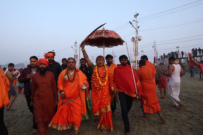 Maha Kumbh 2025: Naga sadhus steal the show on Triveni bank