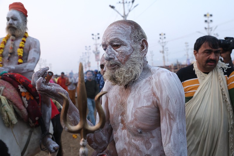 Maha Kumbh 2025: Naga sadhus steal the show on Triveni bank