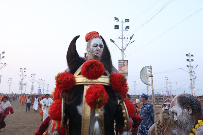Maha Kumbh 2025: Naga sadhus steal the show on Triveni bank