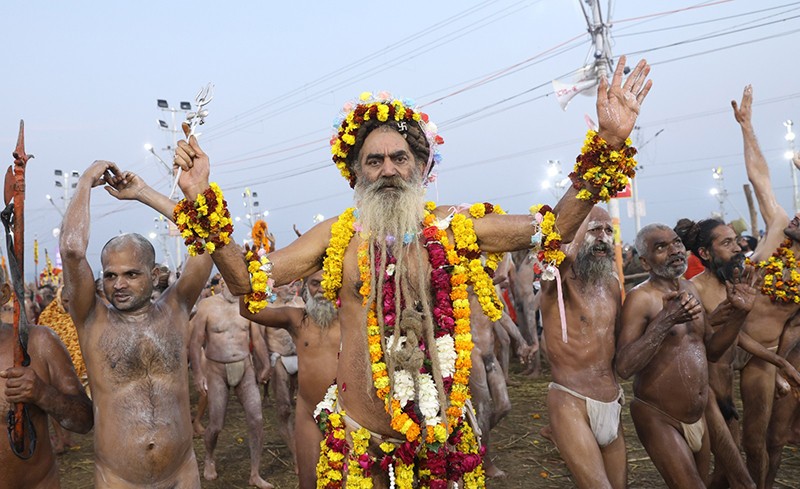 Maha Kumbh 2025: Naga sadhus steal the show on Triveni bank