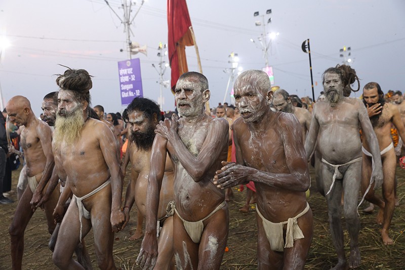 Maha Kumbh 2025: Naga sadhus steal the show on Triveni bank