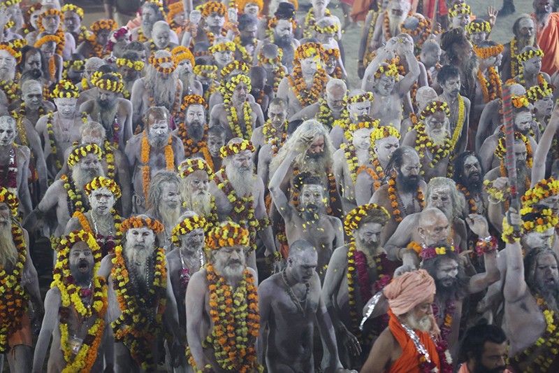 Maha Kumbh 2025: Naga sadhus steal the show on Triveni bank