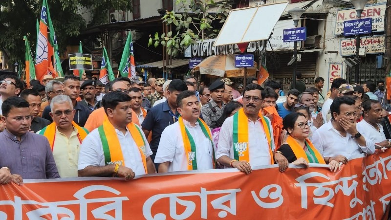 BJP protests SSC scam job loss against Mamata govt in Kolkata